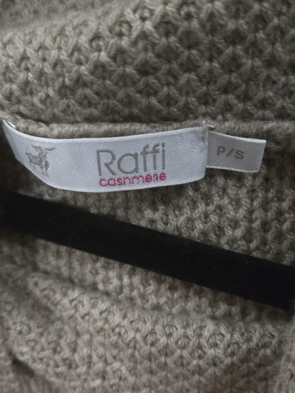 Raffi Sz S/P Women's Taupe Cowl-Neck Open-Sleeve Sweater